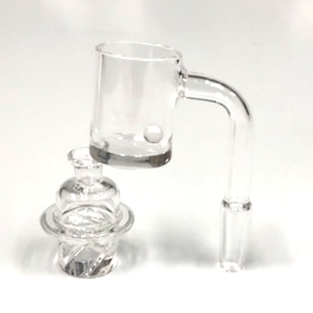 Flat Top Banger w/ Pearls & Carb Cap 10mm Male