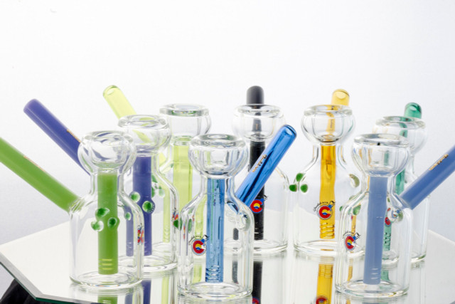 Cologne Bottle Bubbler - 3.6" Compact Slitted-Downstem Bubbler (Multiple Colors Available)