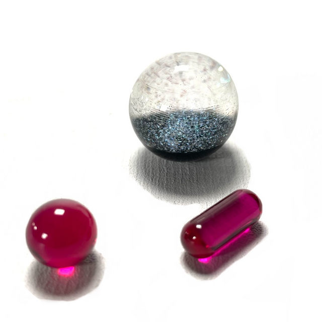 Dicro Ball with Real Ruby Pill Set of 3 (1 x Assorted Color 3 Piece Set )