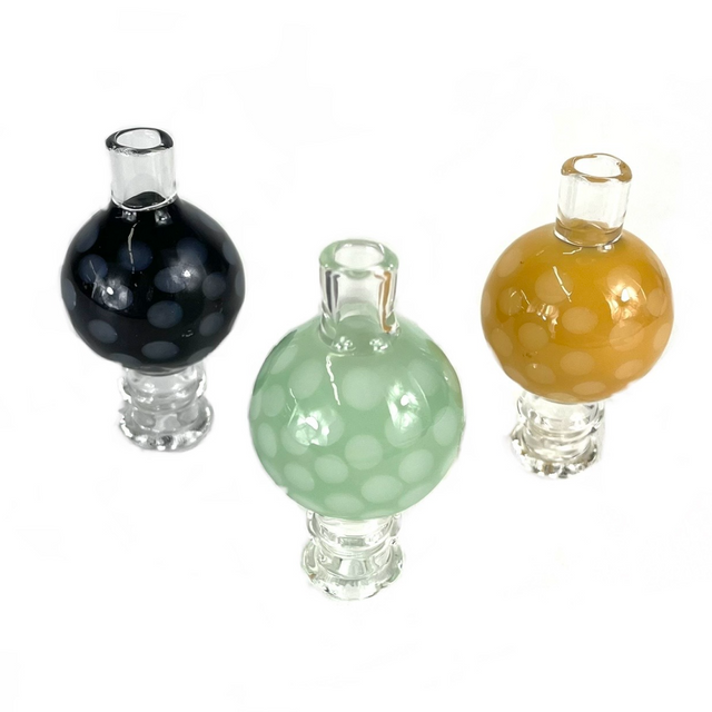 Dotted Glass Carb Cap with Airflow 1 Count Assorted