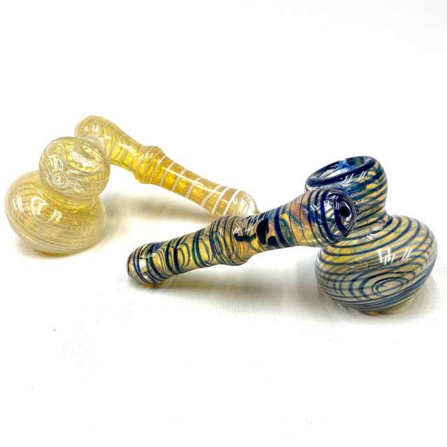 Sea Quest Fumed Glass Bubbler Puffr Pipe 5"x2"+- 1 Count Assorted