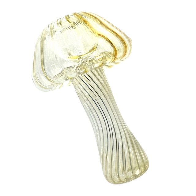 Gold Chandelier Mushroom Hand Pipe 4.5"