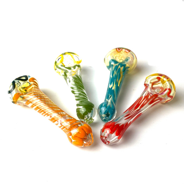 Thick and Heavy 4" Glass Pipe Puffr Assorted 1 Count