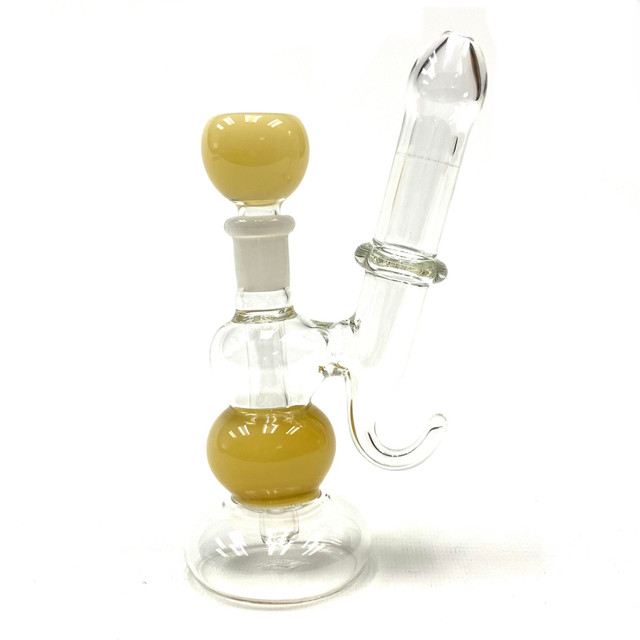 Caramel Bubler Glass Puffr Pipe 14mm 6"+-