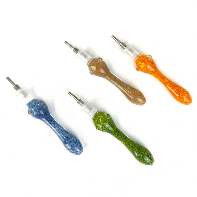 Multi Ethnic Alien Chilldren 6" Nectar Collector With Titanium Tip 1 Count Assorted
