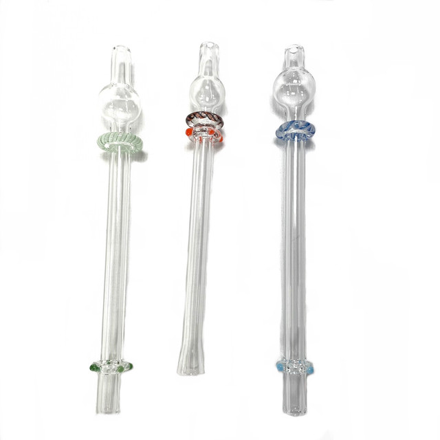 Color Dance Bubbled End Dab Straw Colorado Blown Boro 1 Count Assorted