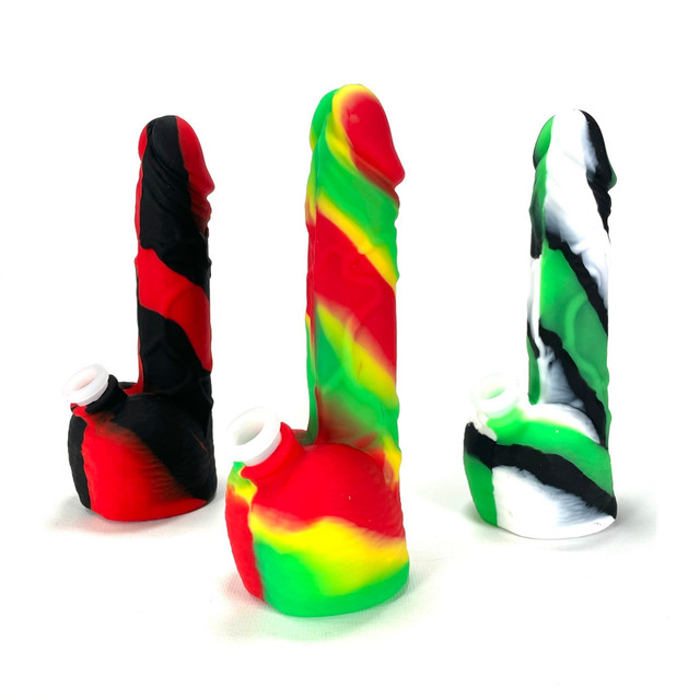 Throbbing Member 8" Silicone Water Pipe (Assorted Colors 1)