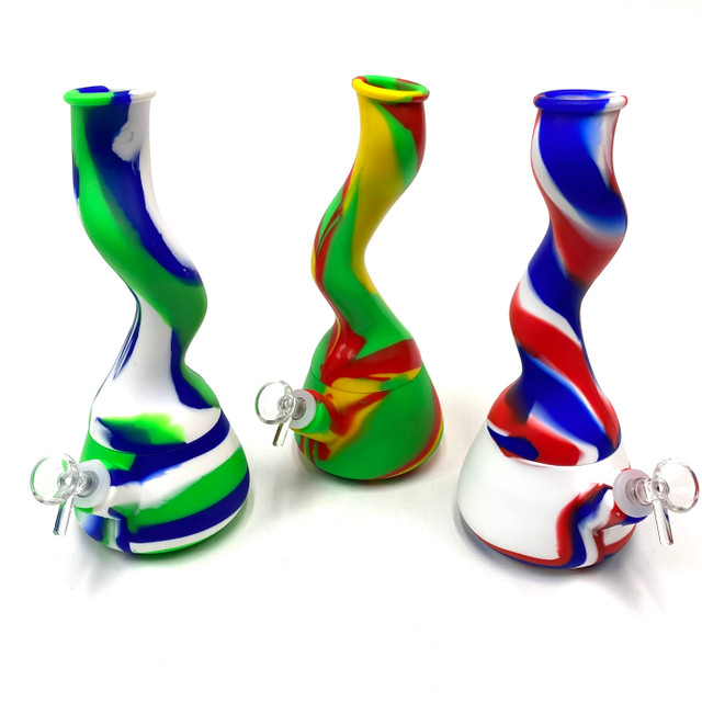 Wizard Staff Silicone Water Pipe 1 Count Assorted 10.2" Tall Colors