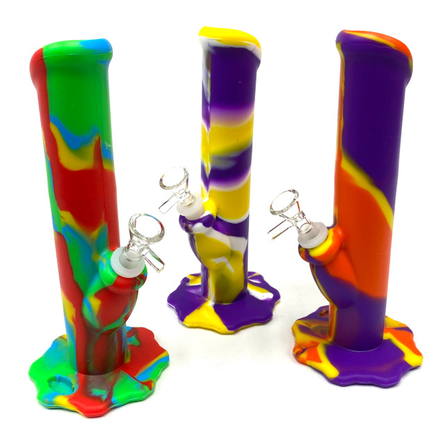Melting Straight Silicone Tube Water Pipe 10" 1 Count Assorted
