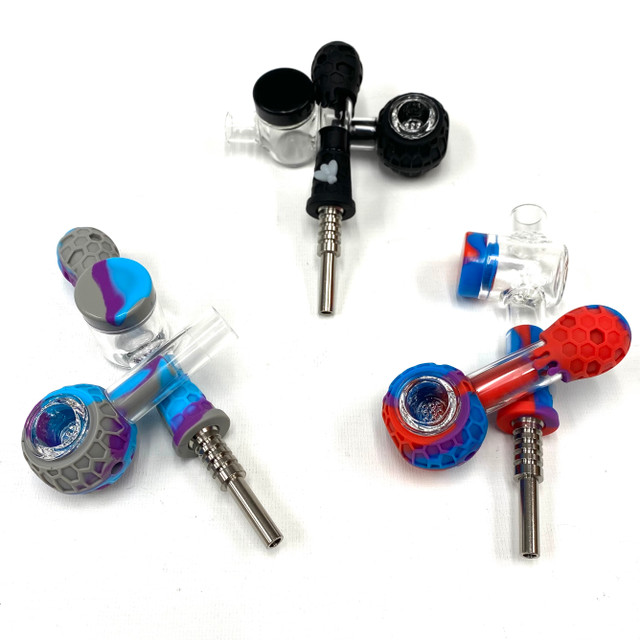 Dabformer Glass and Silicone Nectar and Pipe 1 Count Assorted Color