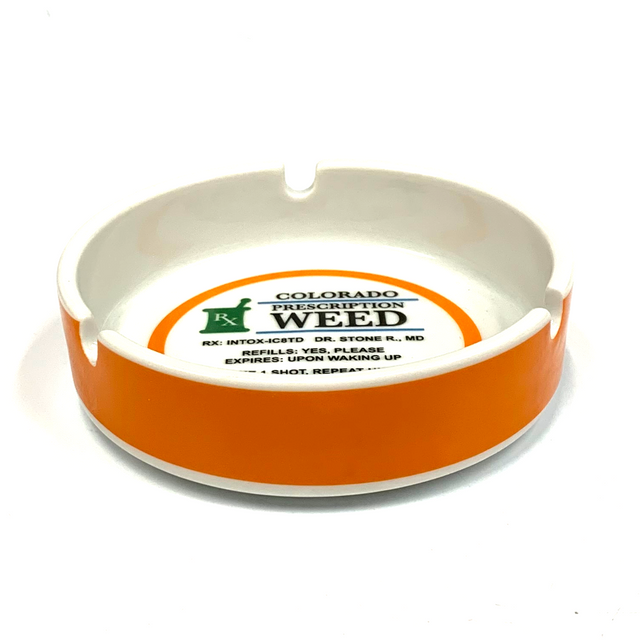 Colorado RX Weed Prescription Ashtray 4" Glass Ashtray