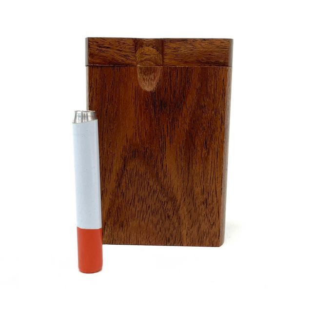 Walnut Wooden Dugout 3" with Metal Bat