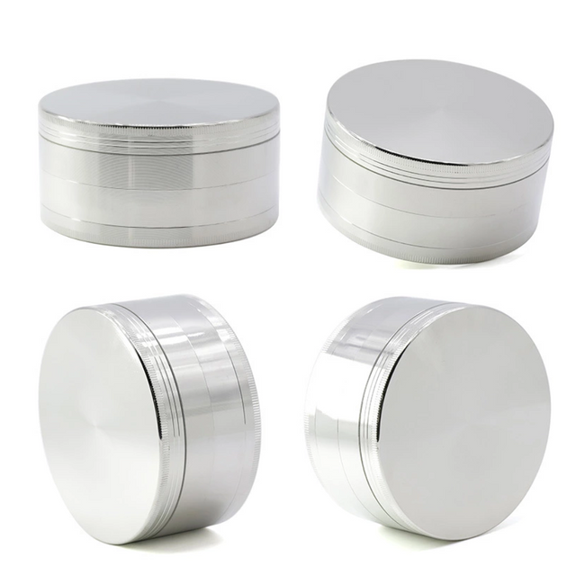 Large Silver Steel 4 Part Grinder 3.95" 100mm