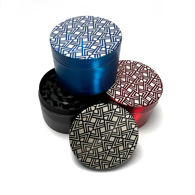 Art Deco Fancy Spice Grinder 2.5" Aluminum 4 Part Assorted