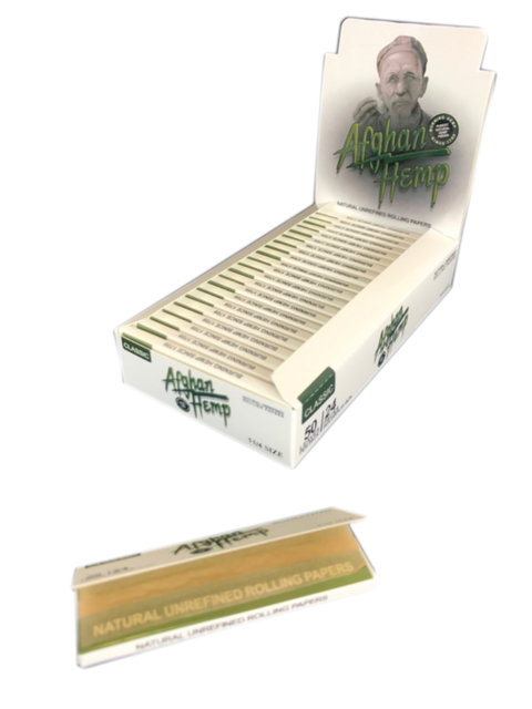 Afghan Hemp 1 1/4" Natural Unrefined Rolling Papers (24 Pack Case)