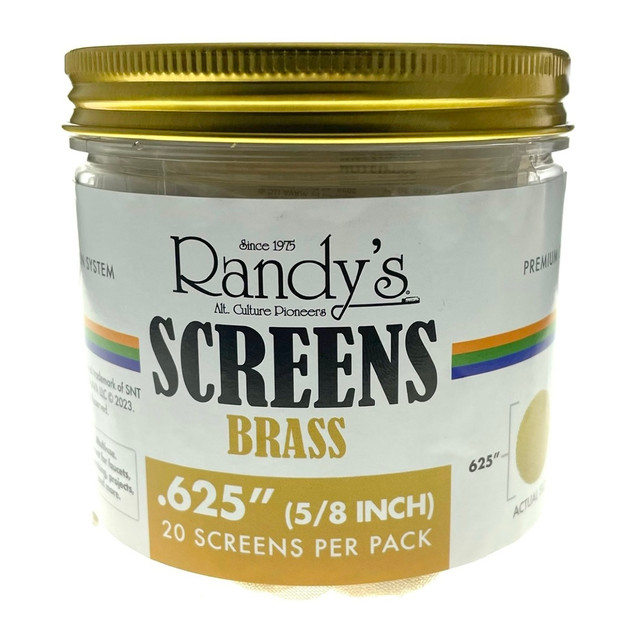 Brass Screens .625" 36 Packs of 20 Per Jar
