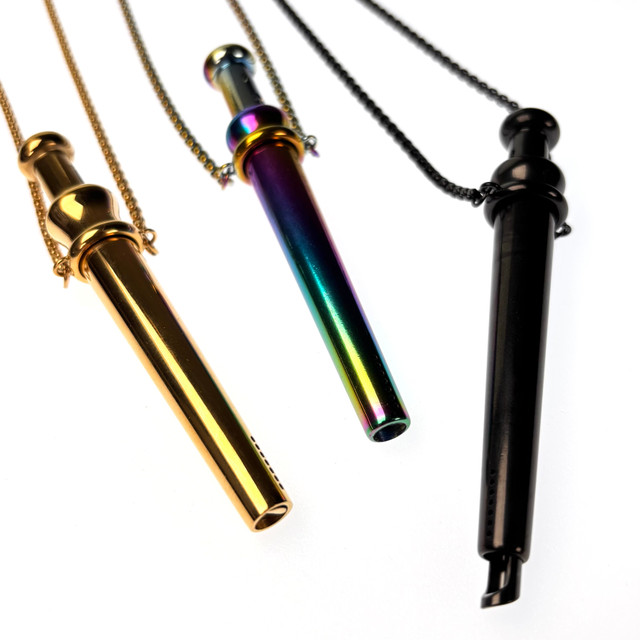 Bullet Spring Tube Scoop Necklace 3.25"