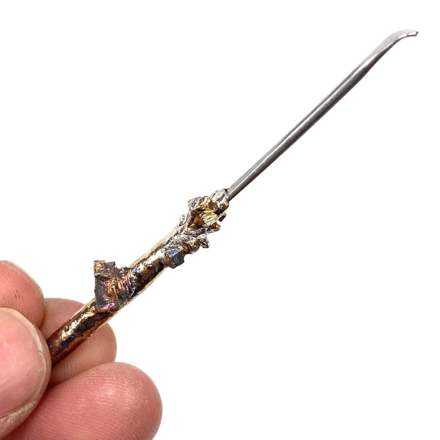 Fractal Bismuth Crystal Wax Carving Tool 3" on Stainless Steel Base 1 Count Assorted