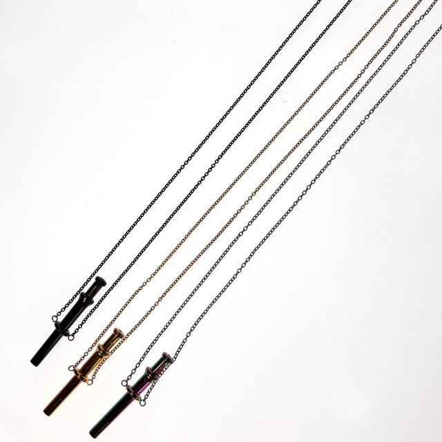 Bullet Spring Tube Scoop Necklace 2.25"