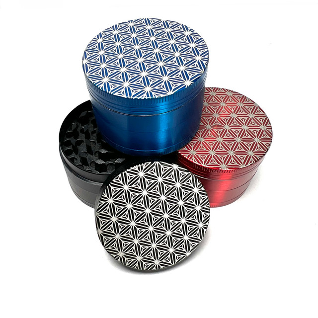 Asanoha Fancy Spice Grinder 2.5" Aluminum 4 Part Assorted
