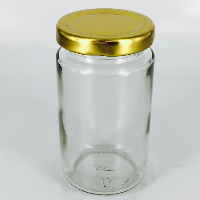 Tall Glass Storage Jar with Lid - 3.5" x 2" Clear Container for Herbs, Spices & Accessories