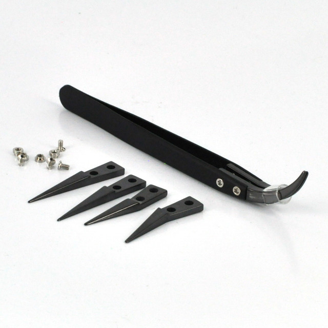 Black Anti Static Heat Resistant Ceramic Tipped Tweezer Tool