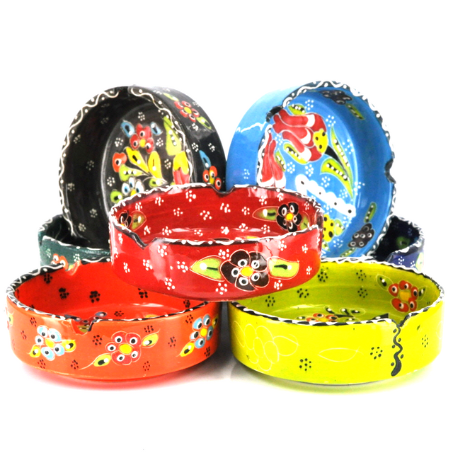 Nimet Traditional Turkish Porcelain Ashtray (Newwave) 10cm N11010 (Assorted Colors)