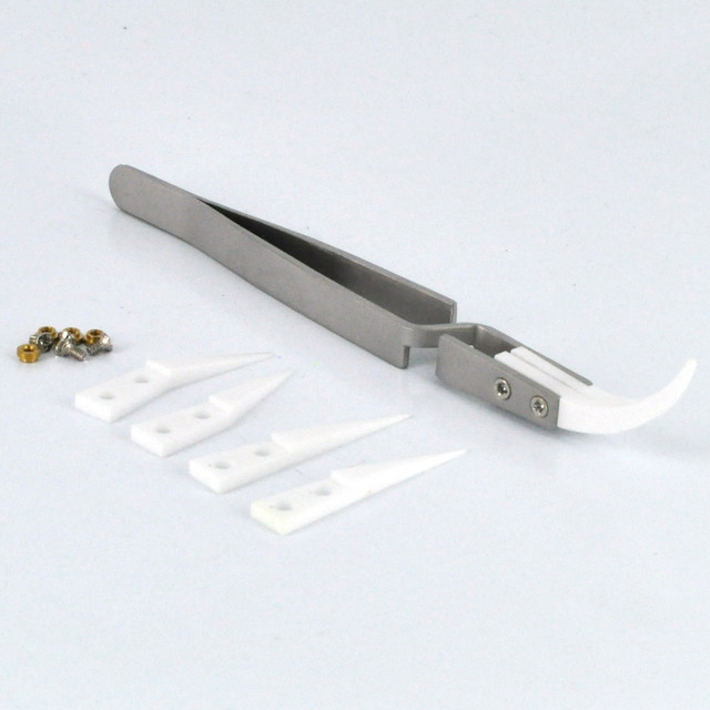 White Anti Static Heat Resistant Ceramic Tipped Tweezer Tool