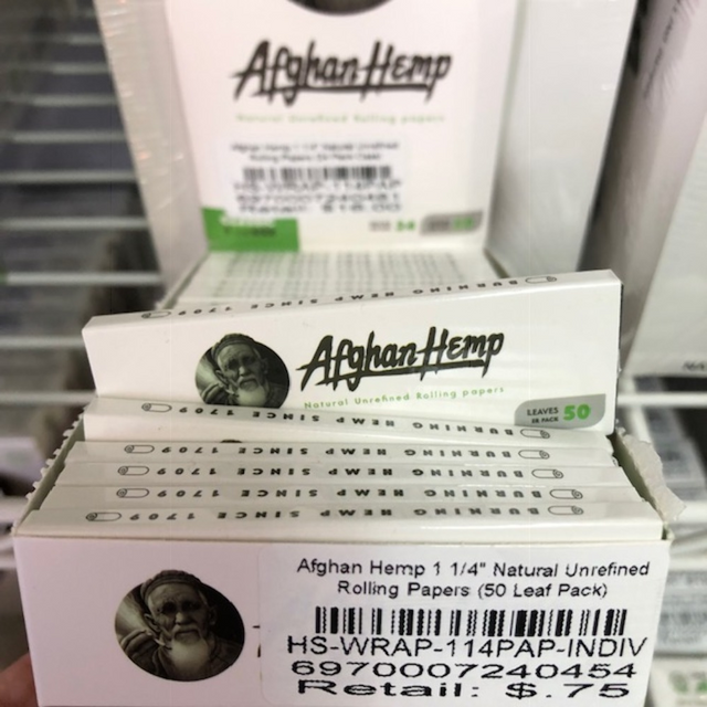 Afghan Hemp 1 1/4" Natural Unrefined Rolling Papers (50 Leaf Pack)