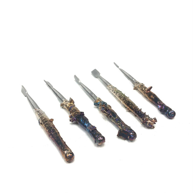 Large Fractal Bismuth Sharpe Shovel Tool 4" 1 Count Assorted Crystals