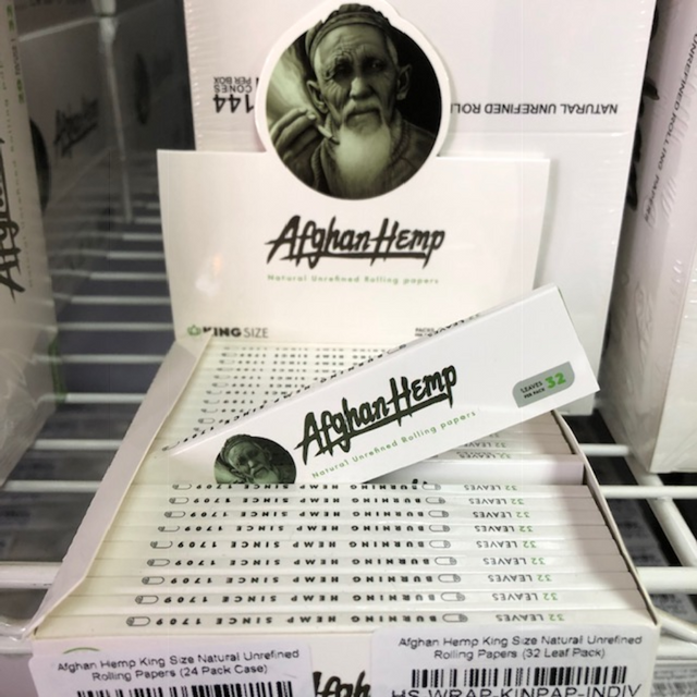 Afghan Hemp King Size Natural Unrefined Rolling Papers (32 Leaf Pack)