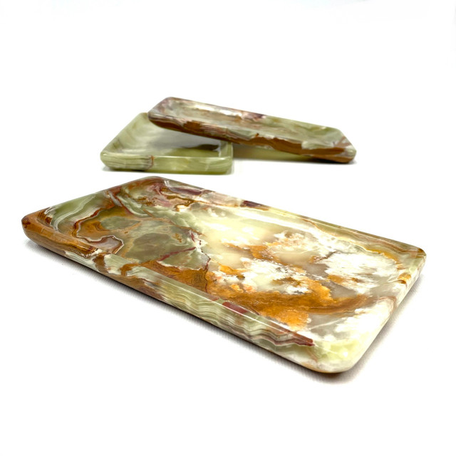 Banded Onyx Rolling Tray 4"x 7" 1 Count Assorted