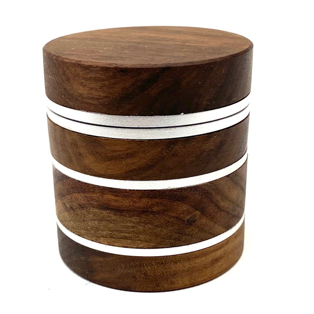 Mahogany Wood Tall and Sexy 4 Piece Aluminum Grinder 2.5 x 2.75""