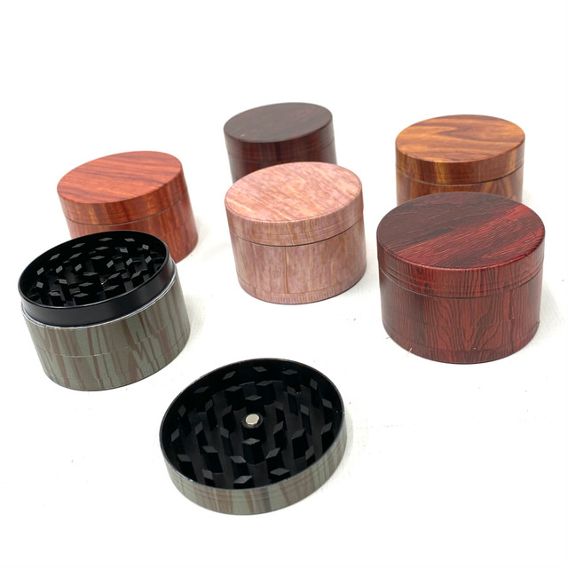 Wood Grain Printed 4 Part Grinder 1.75" 1 Count Assorted