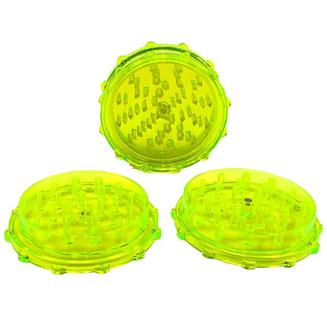 Large Acrylic Herb Grinder HOT YELLOW BABY (10 PACK)