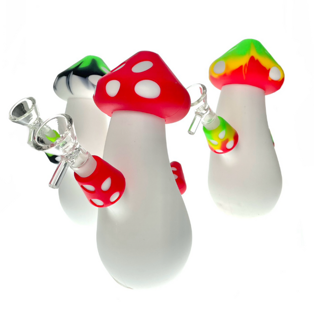 Double Mushroom Silicone Water Pipe