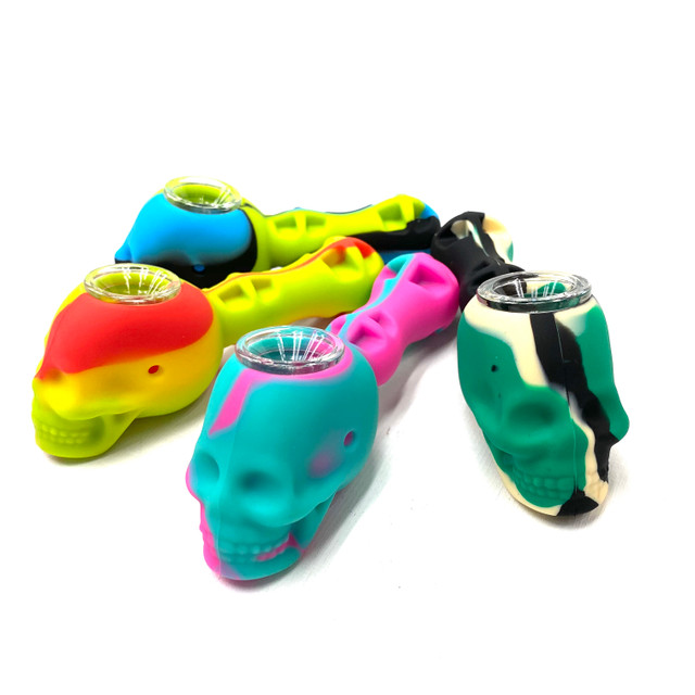 Dane A Skully Glass & Silicone Hand Pipe